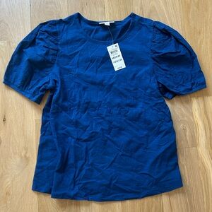Style & Co. Blue Puff Sleeve Blouse Size M